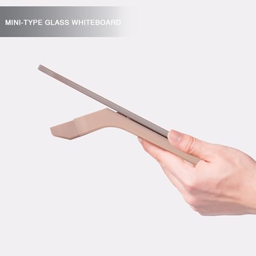 Rose Gold Mini Desktop Pure Glass Whiteboard, Small Glass Dry-Erase Stand - color: Rose Gold