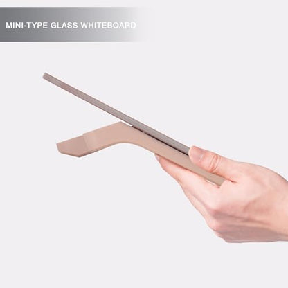 Rose Gold Mini Desktop Pure Glass Whiteboard, Small Glass Dry-Erase Stand - color: Rose Gold