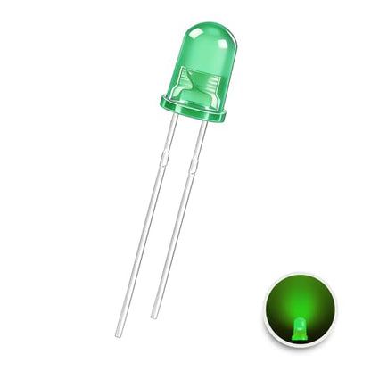 100PCS 3mm Green Diffused LED Diodes, Through-Hole Indicator Lights - color: GREEN, size: 3MM