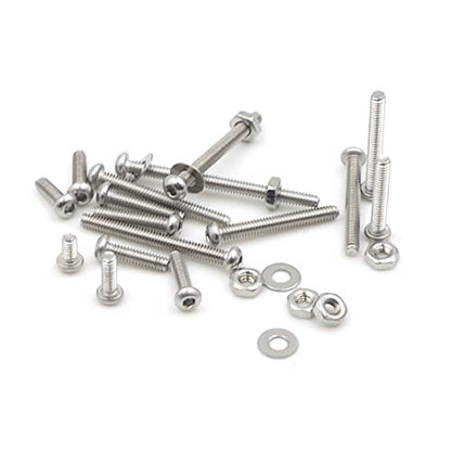 Metric M2 304 SS Button-Head Socket Cap Screws, Nuts & Washers Kit - size: M2