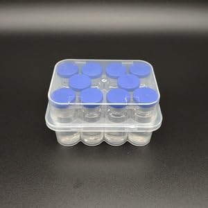 10 Slot, 2-Pack Peptide Case for Fridge, 3ml Vial Holder & Organizer, Transparent Peptide & Insulin Storage Case for Refrigerator, Compact Stackable Travel & Shipping Case - size: 10 Slot 3ml