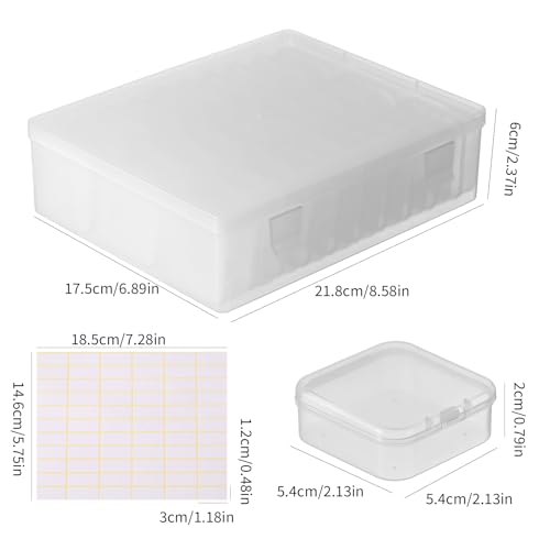 30Pcs Small Clear Plastic Bead Organizer Box with Hinged Lids&Labels Clear