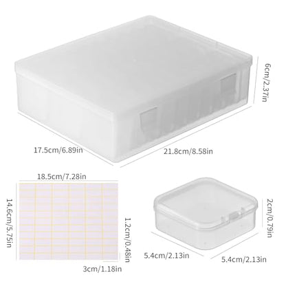 30Pcs Small Clear Plastic Bead Organizer Box with Hinged Lids&Labels Clear