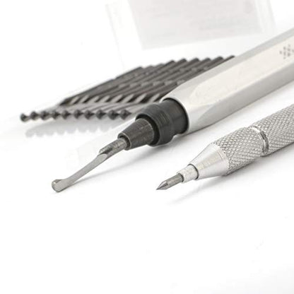 AFA Tooling Deburring Tool & Tungsten Carbide Scribe, CNC Anodized Handle - style: Deburring & Carbide Scribe Kit