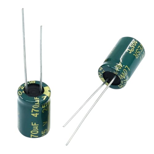 Hordion 20PCS 25V 470UF Electrolytic Capacitor, 0.31x0.47in High Frequency - style: 25V 470UF