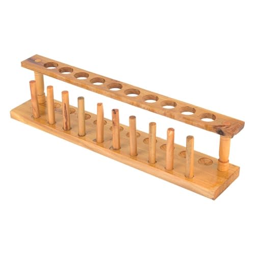Wooden Test Tube Rack 6/8/10 Hole - Laboratory Tube Holder for Experiments, Durable Wood Stand with Alkali Resistance(10 Hole) - size: 10 Hole