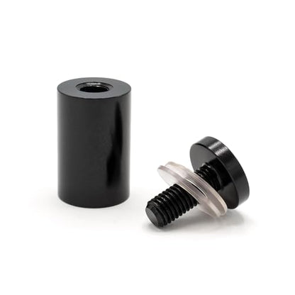 OUTWATER Sign Standoff 1" Diameter x 1-1/2" Barrel Length Black Aluminum Eco Series Easy Fasten Standoff Pack of 20 - size: 20 Piece Pack