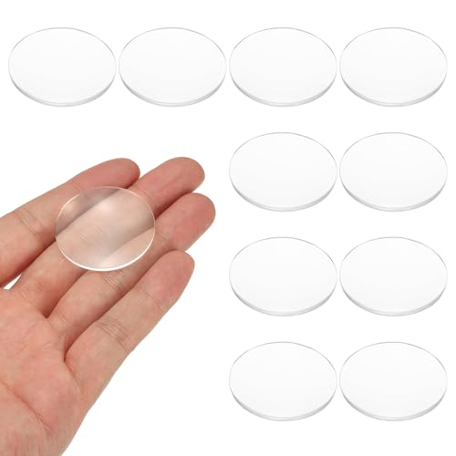 PATIKIL 10 Pack Biconvex Lens, 34mm Dia. 75mm Focal Length Optical Lenses Magnifier Paperweight Acrylic Double Convex for DIY Office Desk Home Science Experiment Telescope - size: 33.5mm Dia. x 75mm Focal Length