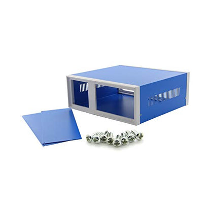 Fielect Dustproof Electronic Junction Box Metal Enclosure Project Box for Electronic Projects Blue, 12.20" x 11.22" x 4.53" - size: 12.20" x 11.22" x 4.53"