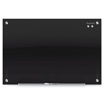 Quartet Magnetic Dry Erase Board, 72" x 48" Glass Whiteboard for Wall, Infinity, Black (G7248B) - size: 72"W x 48"H