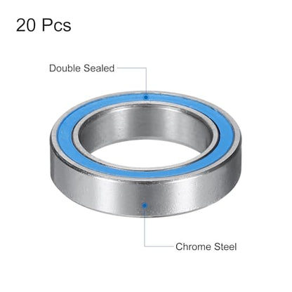 uxcell 20pcs 6701-2RS Miniature Bearings 12x18x4mm, Double Sealed, Blue - color: Blue, size: 6701-2RS