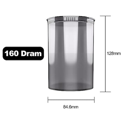 Dragon Chewer 160 Dram CR Plastic Packaging Pop Top Containers - Child Resistant Travel Holder Vial Bottles - 33 qty (Smoke) - color: Smoke