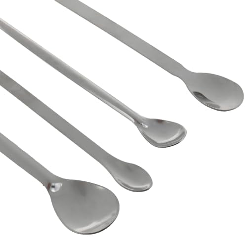 yukata Silver Stainless Steel 30cm Measuring Spoons 20cm Micro Spoon Micro Lab Sampling Scoop Spatulas Combination lab Scraper Micro Spoons for Laboratory, Factory and Hobby use 1 Set