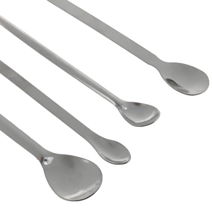 yukata Silver Stainless Steel 30cm Measuring Spoons 20cm Micro Spoon Micro Lab Sampling Scoop Spatulas Combination lab Scraper Micro Spoons for Laboratory, Factory and Hobby use 1 Set