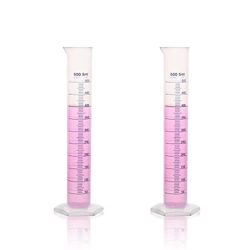 2pcs 500ml Plastic Autoclavable Graduated Cylinders, LVF001 - color: 2pcs 500ml