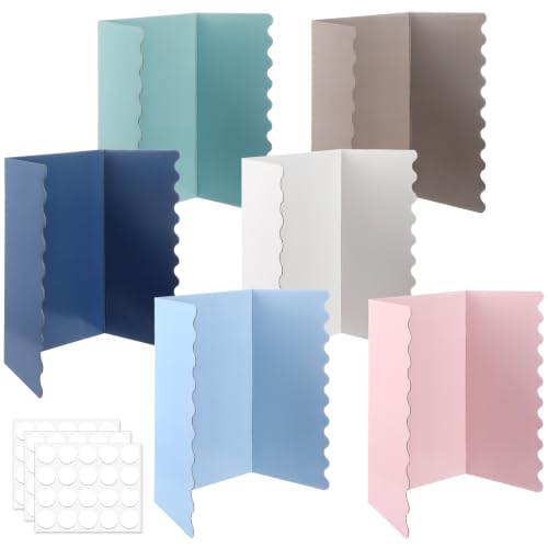 6 Pack 24”x16” Trifold Poster Boards Back to School Tri Fold Poster Board Corrugated Scalloped Display Boards Foldable Business Project Board for Presentation Science Fair Event School Project(Boho) - color: Boho
