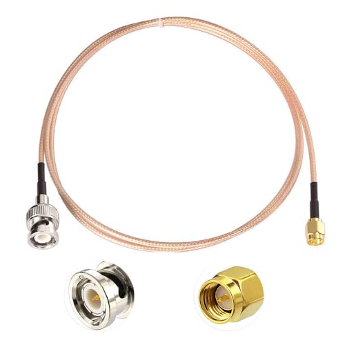 Superbat SMA to BNC Cable 3ft 50ohm RG316 SMA Male to BNC Male Cable 2-Pack - color: Straight cable+right angle cable 3ft