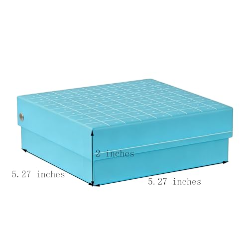 18Pcs Blue 81 Well Cardboard Freezer Box for Lab Storage Waterproof Coating - color: Blue
