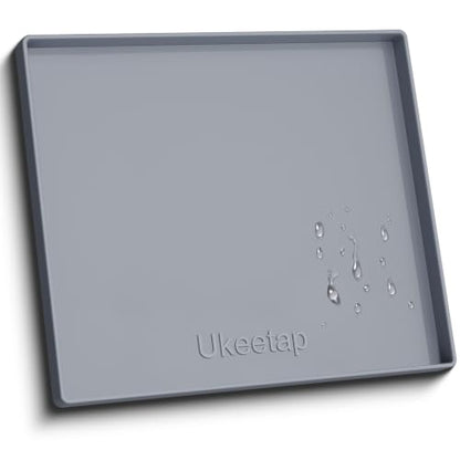19" x 19" Extra Thick Silicone Mat Waterproof with Raised Edge, Gray - color: Gray, size: 19"L x 19"W