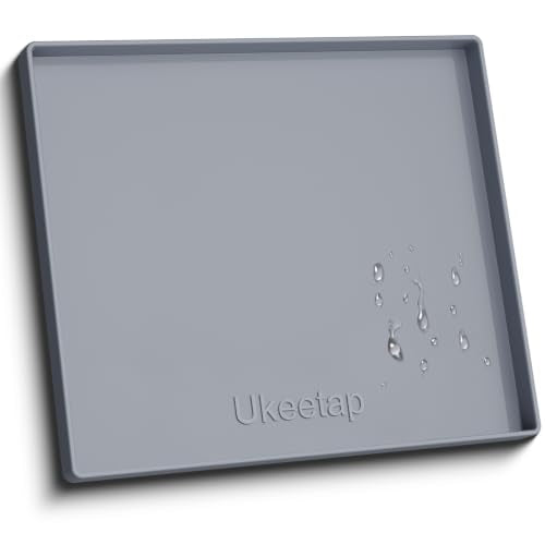 22" x 22" Extra Thick Silicone Mat Waterproof with Raised Edge, Gray - color: Gray, size: 22"L x 22"W
