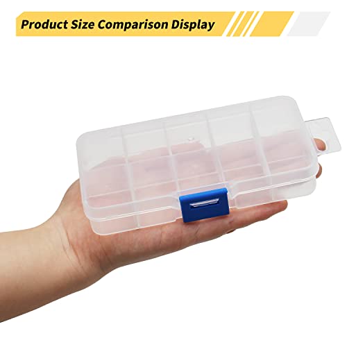 MroMax Small 10 Grids Clear Plastic Organizer Box - size: Small 10 Grids