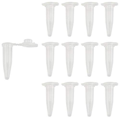 Tegg Centrifuge Tubes 200PCS 0.5 ml Clear Graduated Polypropylene Microcentrifuge Vials Tubes with Attached Lids