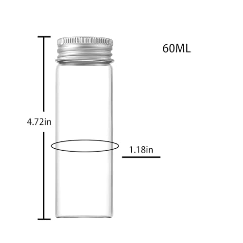 60ml Glass vials 30pcs,With aluminum screw cap30pcs Clear Glass Bottles - style: 60ml 30pcs