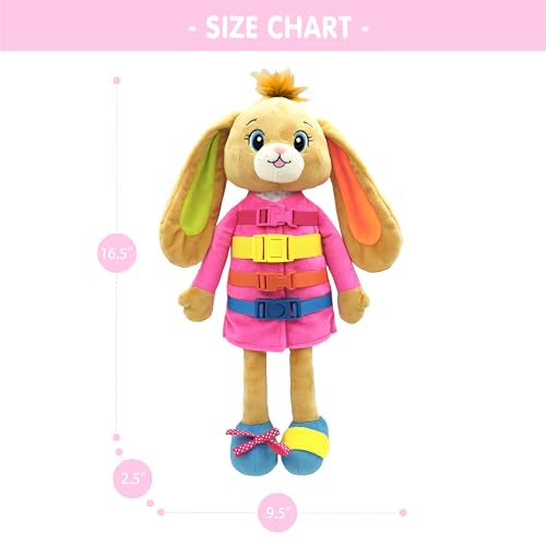 June Garden 16" Bunnie Montessori Learn-to-Dress Plush Doll - color: Bunnie