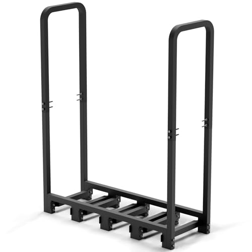 6Ft Firewood Rack Holder for Fireplace, Indoor & Outdoor Thickened Metal Firewood Storage Rack, Rust-Resistant, Sturdy, Space-Saving, Easy Assembly. - size: 6Ft
