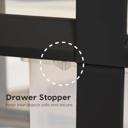IRIS USA 3-Drawer Rolling Storage Cart, Black/Clear - color: Black, size: 3 Drawer
