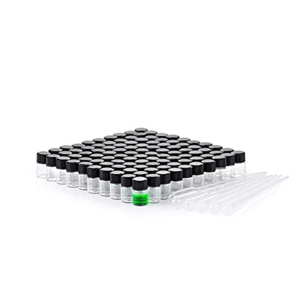 2ml Clear Small Glass Vials 100pcs with Screw Caps(100pcs) - color: Clear, size: 2ml 100pcs