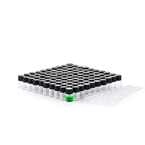 2ml Clear Small Glass Vials 100pcs with Screw Caps(100pcs) - color: Clear, size: 2ml 100pcs