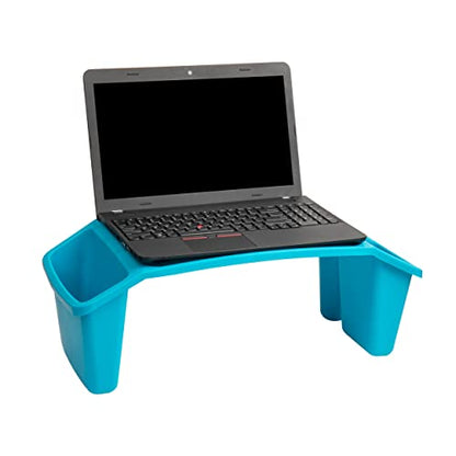 Mind Reader Kids Lap Desk, Portable Activity Tray with Side Storage, Stackable Plastic Desk for Drawing, Snacks, Study, Set of 2, Blue - color: Blue