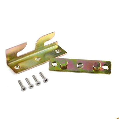 RUIAN Bed Rail Brackets Set of 4, Heavy Duty Iron Bed Hinges Replacement Parts for Wood Bed Frames, Headboard, Footboard, with Screws, 80x23x21mm - color: 4PCS,YELLOW