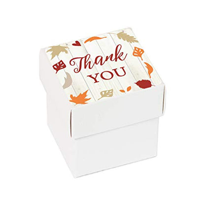 Andaz Press Fallin' in Love Autumn Fall Leaves Wedding Party Collection, Favor Box DIY Party Favors Kit, Thank You, 20-Pack