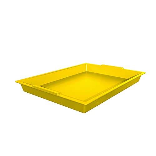 Deflecto Finger Paint Tray for Kids, Plastic Container, Yellow, 16” x 1.8” x 12”, 6 Count - color: Yellow