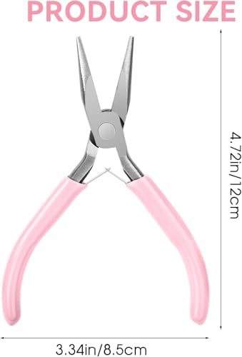 Needle Nose Pliers 4.5 Inch for Jewelry Making, Small Needlenose Mini Comfort Grip Handle Craft Pliers (Pink) - color: Pink