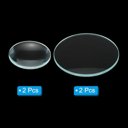 PATIKIL Convex Lens, 300 50mm Focal Length 50/30mm (1.97/1.18") Diameter Round Glass Magnifying Telescope Lens Trial Set Ground Edge for Lab Physics Class Optics, 4 Pcs - size: 300/50mm FL, 50/30mm Dia.