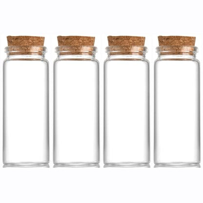 4 pcs 70ml Small Glass Bottles with Cork Stopper Christmas Decorations Vials Jars,Cute Storage Jar,Wishing Bottle 37x90mm(1.46x3.55inch) - size: 37x90mm(1.46x3.55inch)
