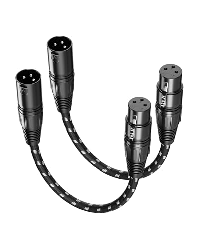 Short XLR Cables 2 Inch Wire/6 Inch Overall 2 Pack,XLR Mic 3 Pin - color: Black-White, size: 2 Inch