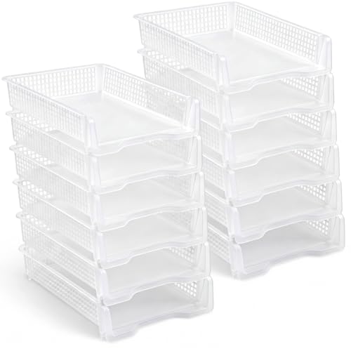 Geetery Turn in Trays Classroom, Clear, Set of 12 - color: Clear