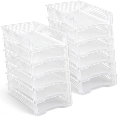 Geetery Turn in Trays Classroom, Clear, Set of 12 - color: Clear