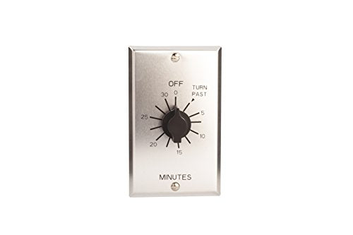NSI TORK C530M Spring-Wound In-Wall Twist Timer with Commercial Style Metal Plate and 30-Minute Length for Automatic Shutoff of Motors or Lights, #12AWG