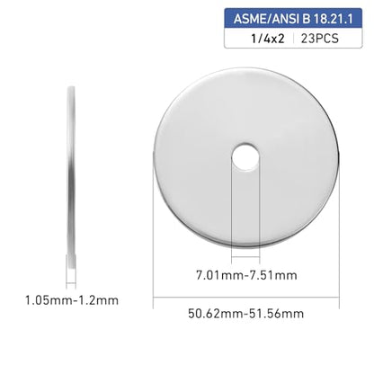 23PCS 1/4" x 2" Fender Washers, 304 Stainless Steel 18-8, Thickened 1/4 Fender Washer,1/4" ID x 2" OD - color: Silver, size: 1/4x2"