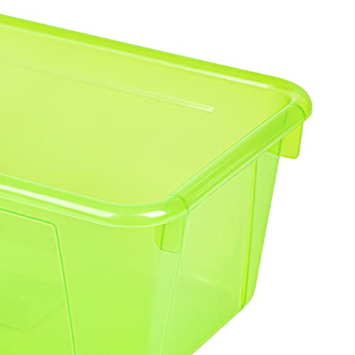 Storex Small Cubby Bin, 12.2 x 7.8 x 5.1 Inches, Candy Green, 5-Pack (62477U05C) - color: Tint Green, style: Bin Only