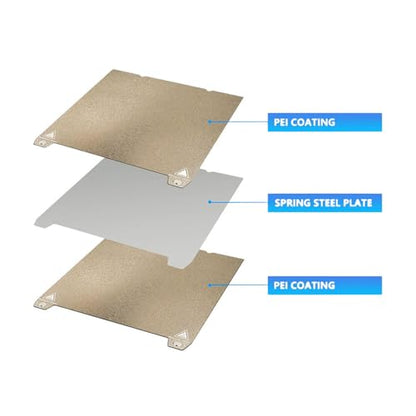235X235MM Double Sided Textured PEI Sheet Heated Bed - color: Gold