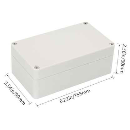 Project Box IP65 Waterproof Junction Box ABS Plastic Electrical Boxes DIY Electronic Project Case Power Enclosure White6.22x3.54x2.36 inch (158 x 90 x60 mm) - color: White, size: 6.22"x3.54"x2.36"