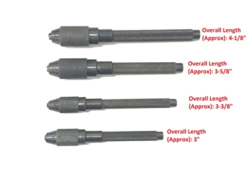 Primmum Quality 4 Piece Pin Vise Set Hand Drill held 4 Sizes Chucks Drilling Vice Jewelry Hobby Crafts by JTS