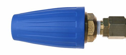 Erie Tools Pressure Washer Rotating Turbo 4.0 Orifice Nozzle 4000 PSI with Brass Housing Filter and 1/4in. Quick Connect