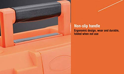 Edward Tools Heavy Duty Plastic Tool Box 14” - Small Top Accessory Boxes - Grip Handle - Removable Organizer Tools Tray - Secure Latch Locking Lid - Sturdy Frame